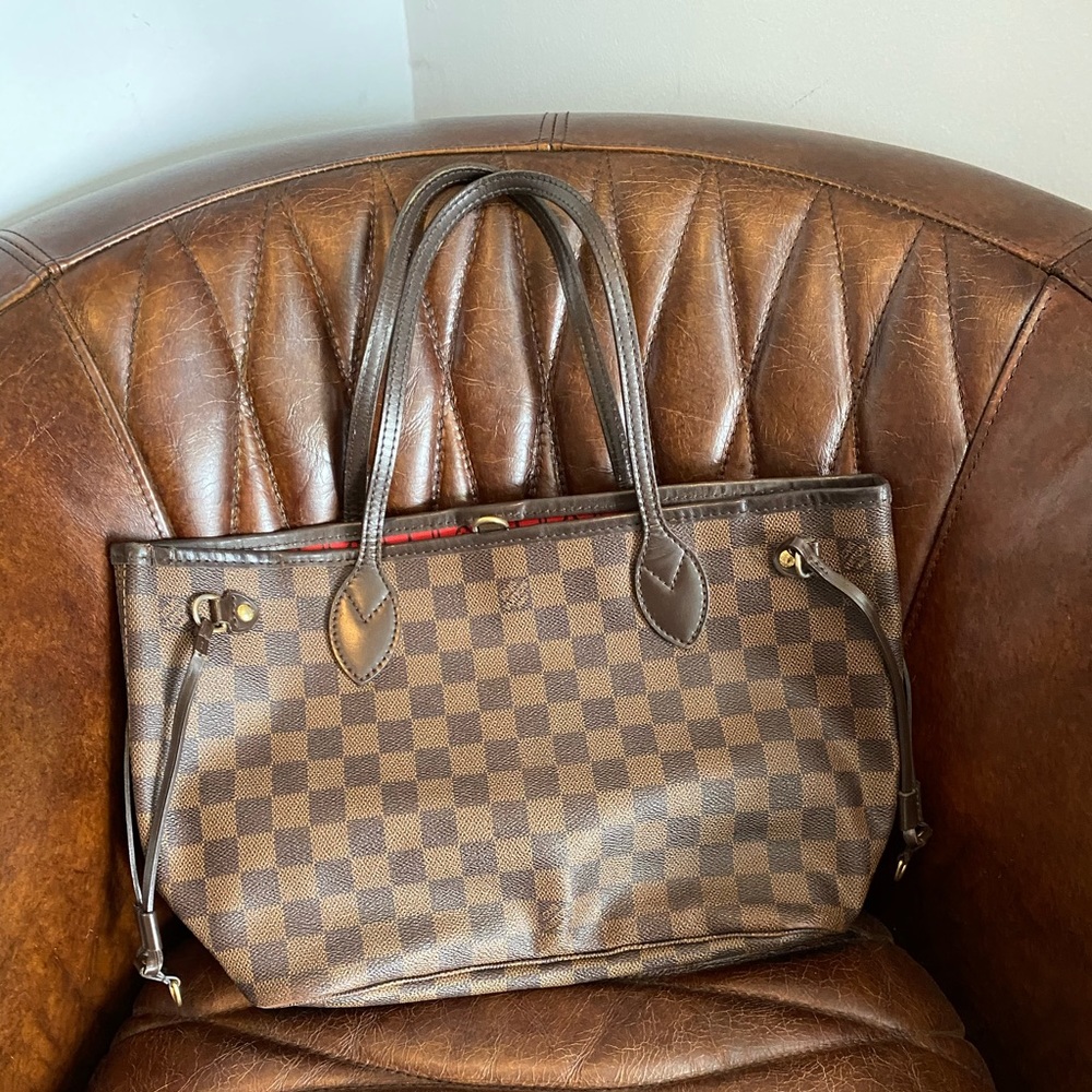 Louis Vuitton Neverfull Pm Damier Ebene Tote